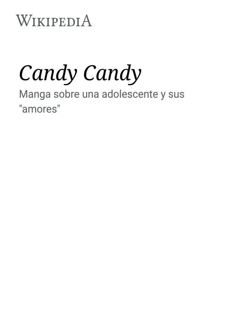 Candy Candy Wikipedia, La Enciclopedia Libre PDF