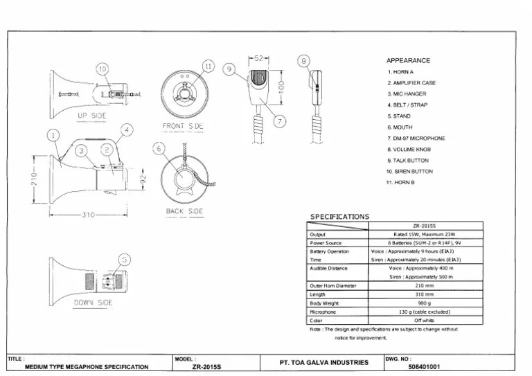 5693 ZR 2015s Megaphone Specification PDF