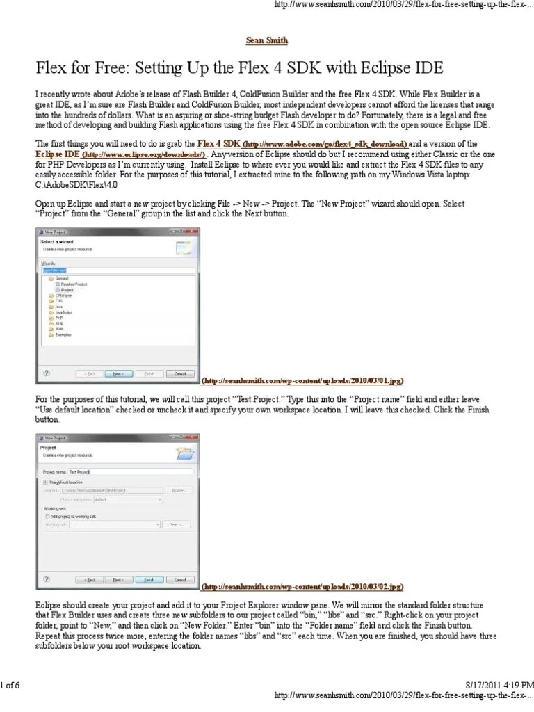 Setting Up the Flex 4 SDK With Eclipse IDE Apache Flex
