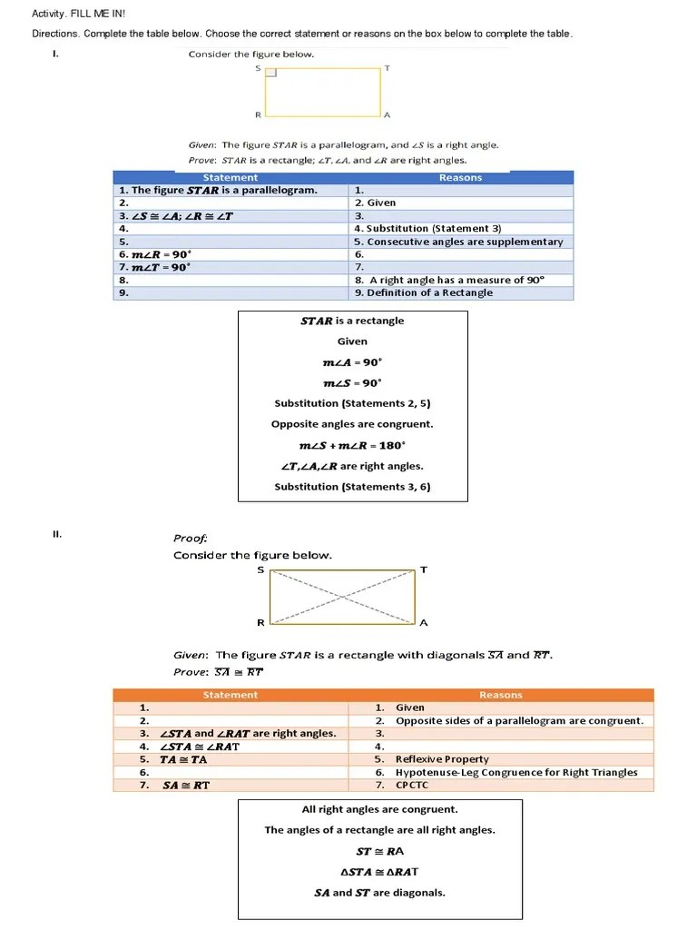 RECTANGLE PDF Rectangle Triangle Geometry