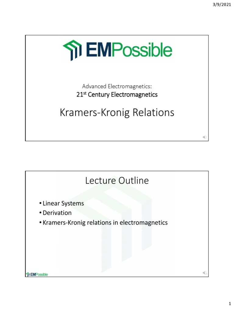 Lecture Kramers Kronig Relationship PDF Refractive Index Physics