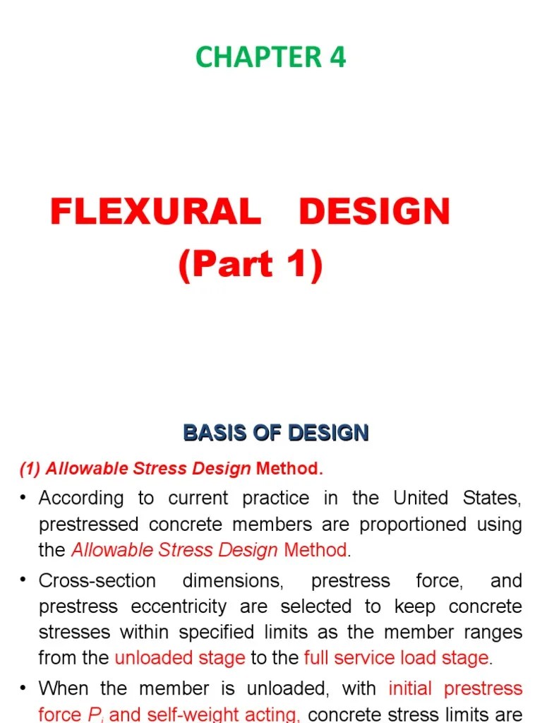 Chapter 4 Flexural Design (Part 1) 1 PDF Strength Of Materials Beam (Structure)
