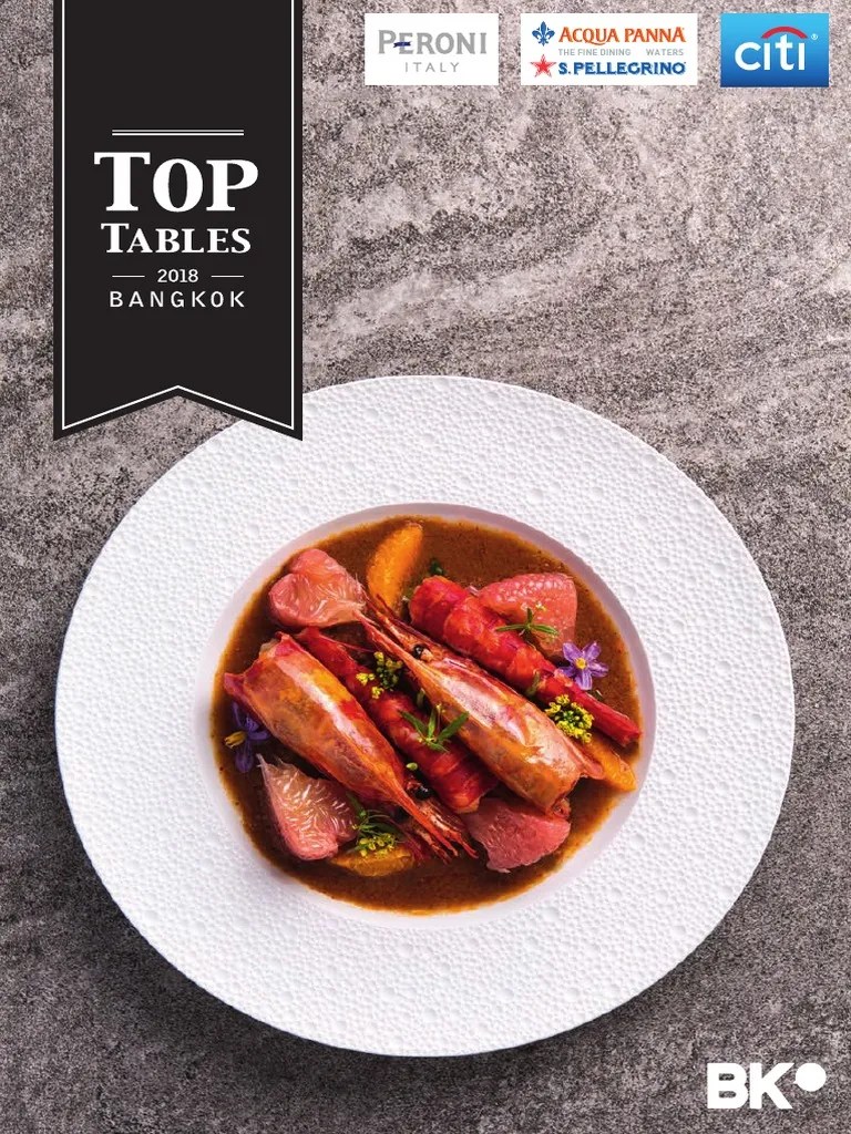 Top Tables 2018 Bangkok PDF Restaurants Menu