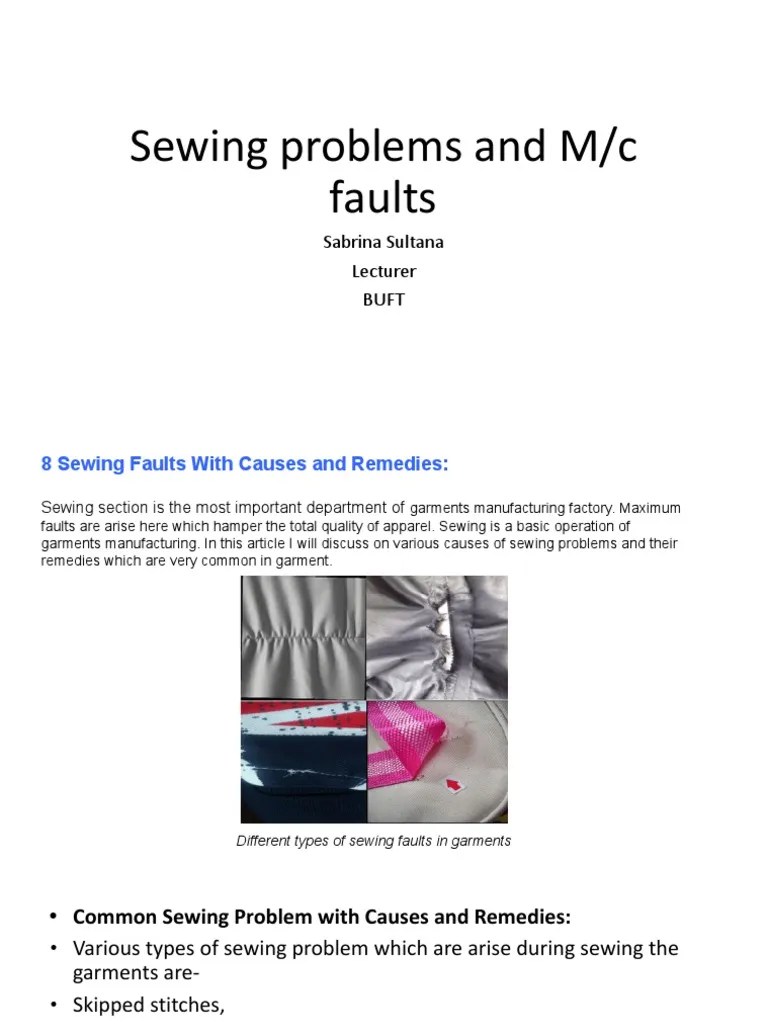 Sewing Problem and Machine Problem PDF Sewing Sewing Machine
