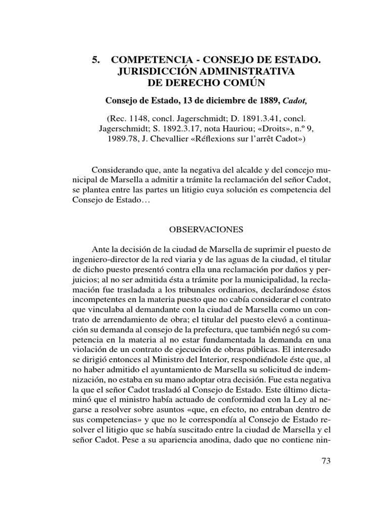 Fallo Cadot PDF Jurisdicción Sentencia (ley)