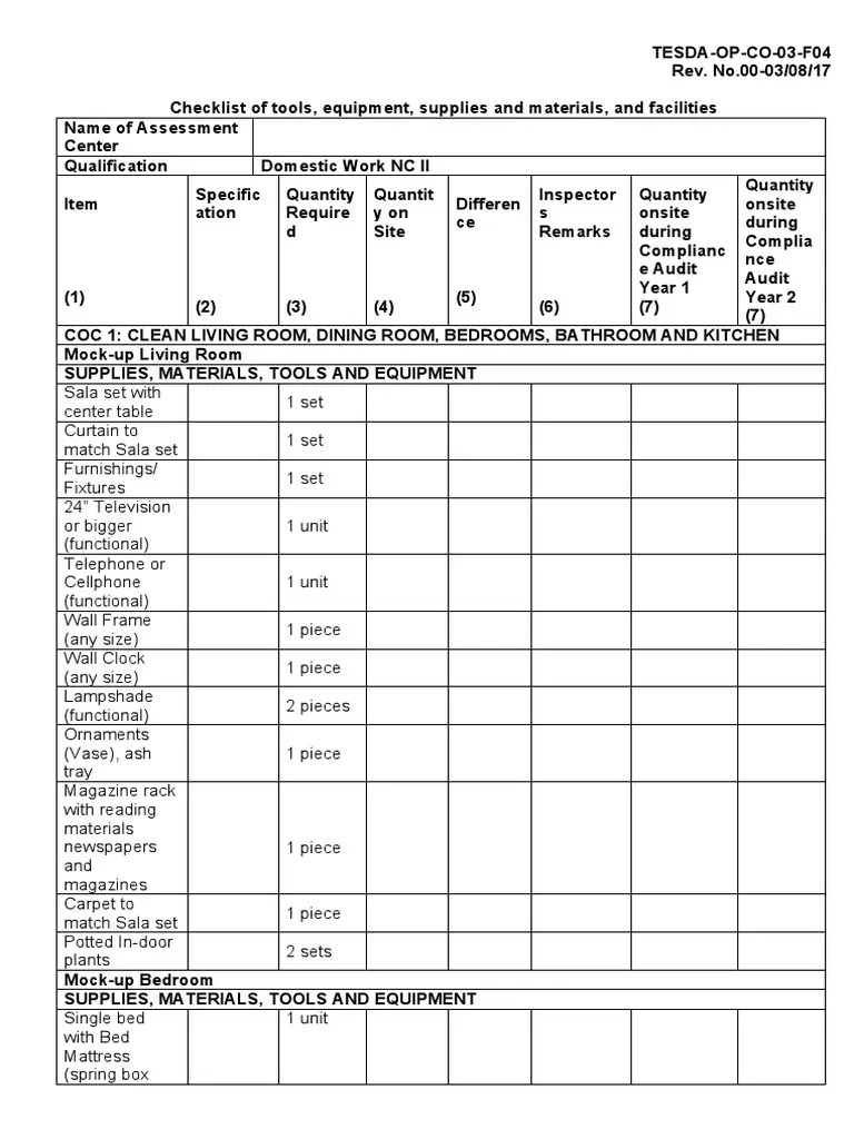 Tesda Op Co 03 F04 Dow NC Ii New PDF Bed Pesto
