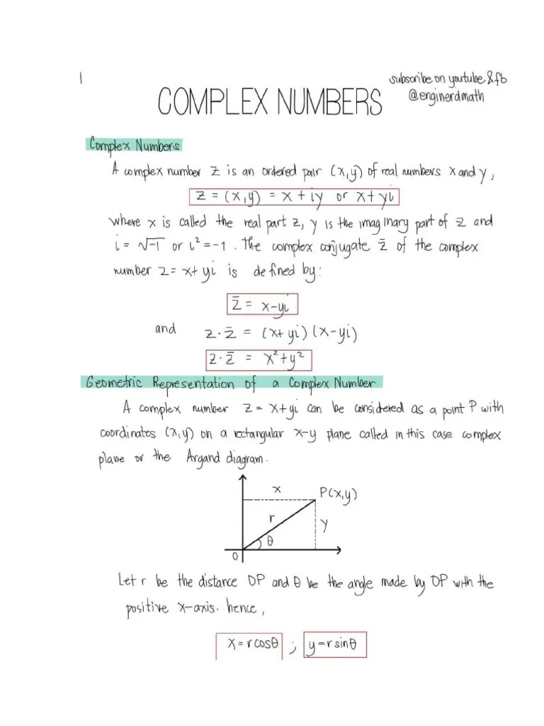 Complex Numbers PDF