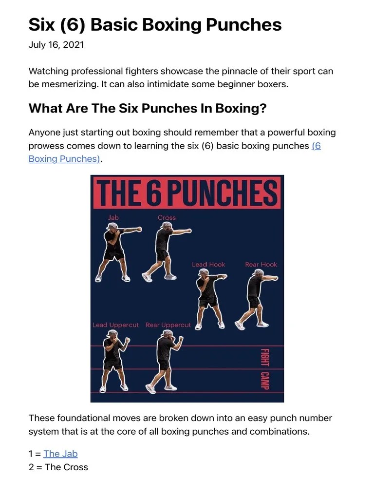 The Six Basic Boxing Punches A Breakdown of the Fundamental Moves