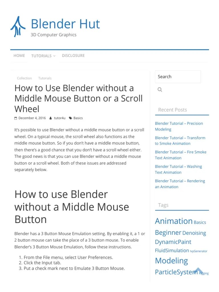 How To Use Blender Without A Middle Mouse Button or A Scroll Wheel