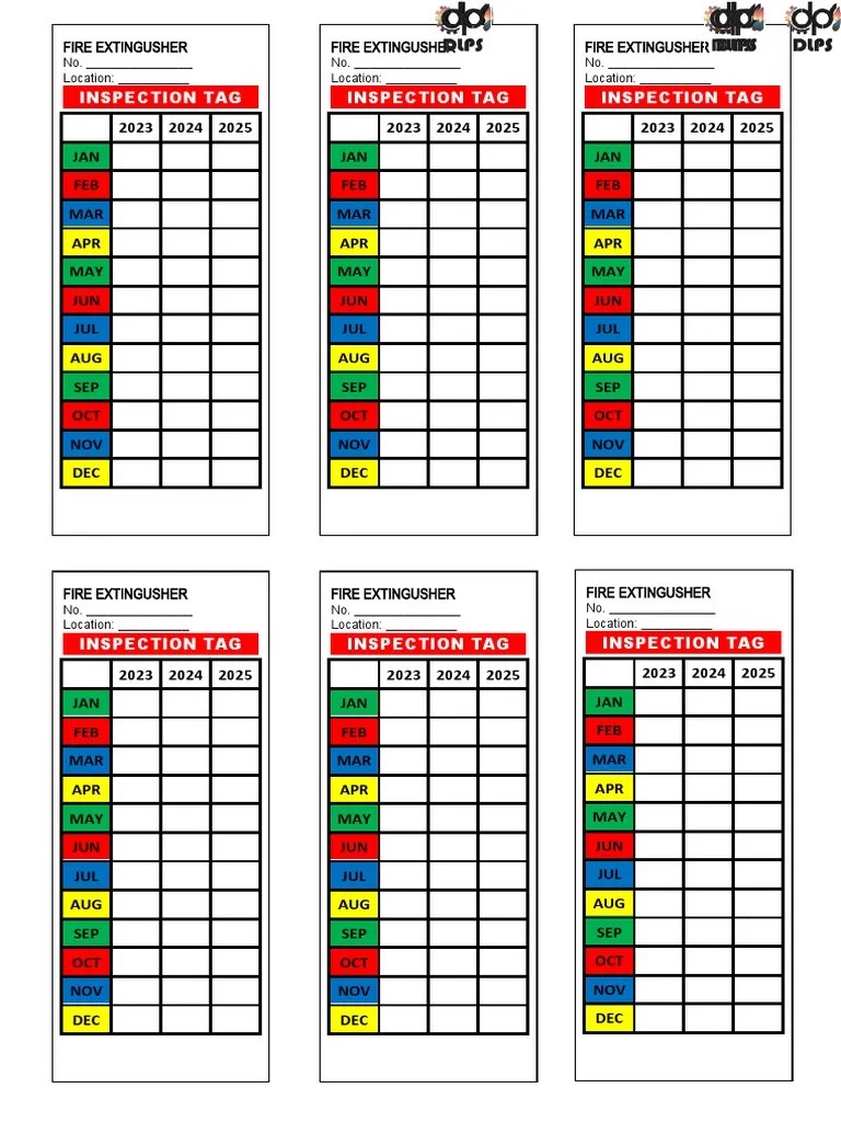 Fire Extinguisher Inspection Tag Template PDF(05)