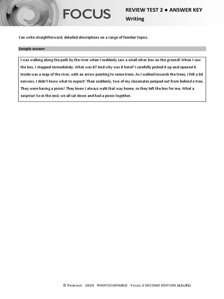Focus2 2E Review Test 2 Units1 4 Writing ANSWERS | PDF | Communication