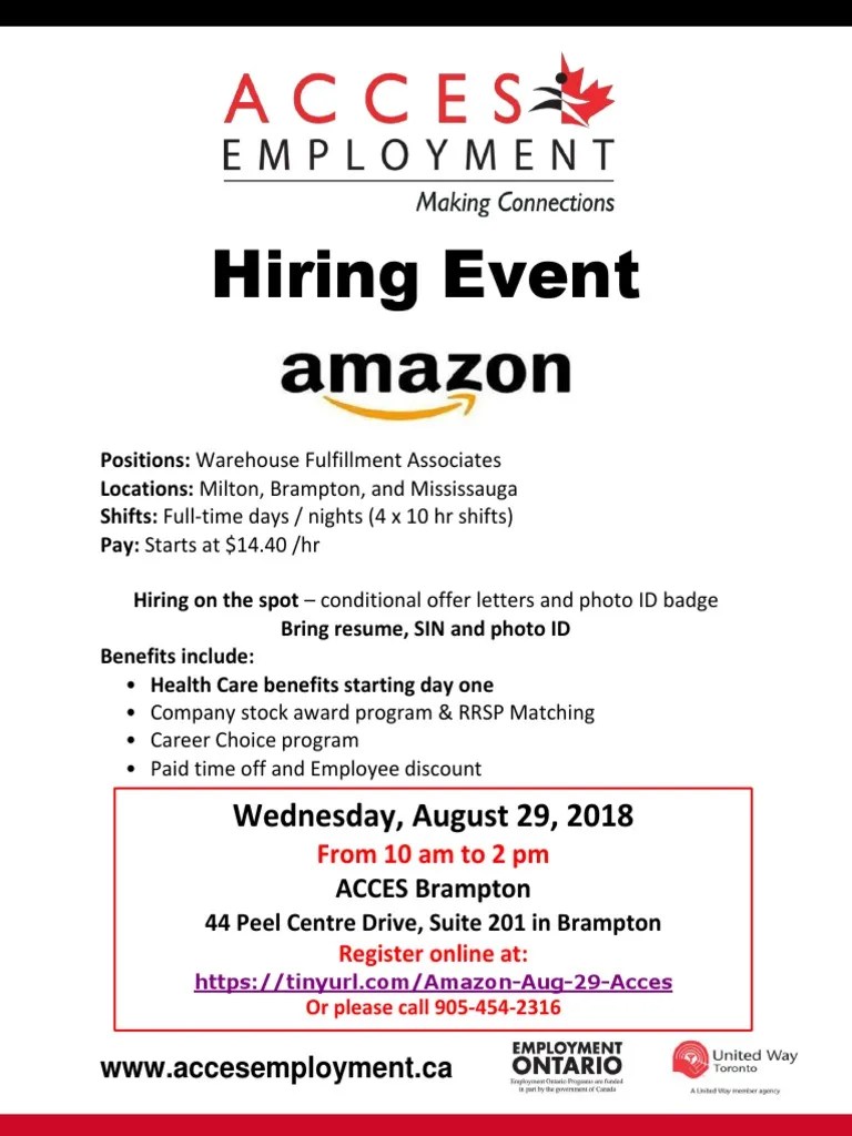 Amazon Hiring Event Wednesday August PDF