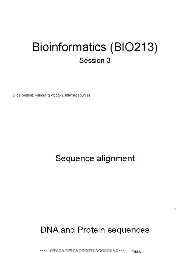 Bioinformatics Session3 PDF Sequence Alignment Bioinformatics