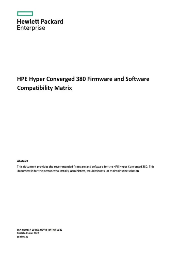 HPE c05102848 HPE Hyper Converged 380 Firmware and Software
