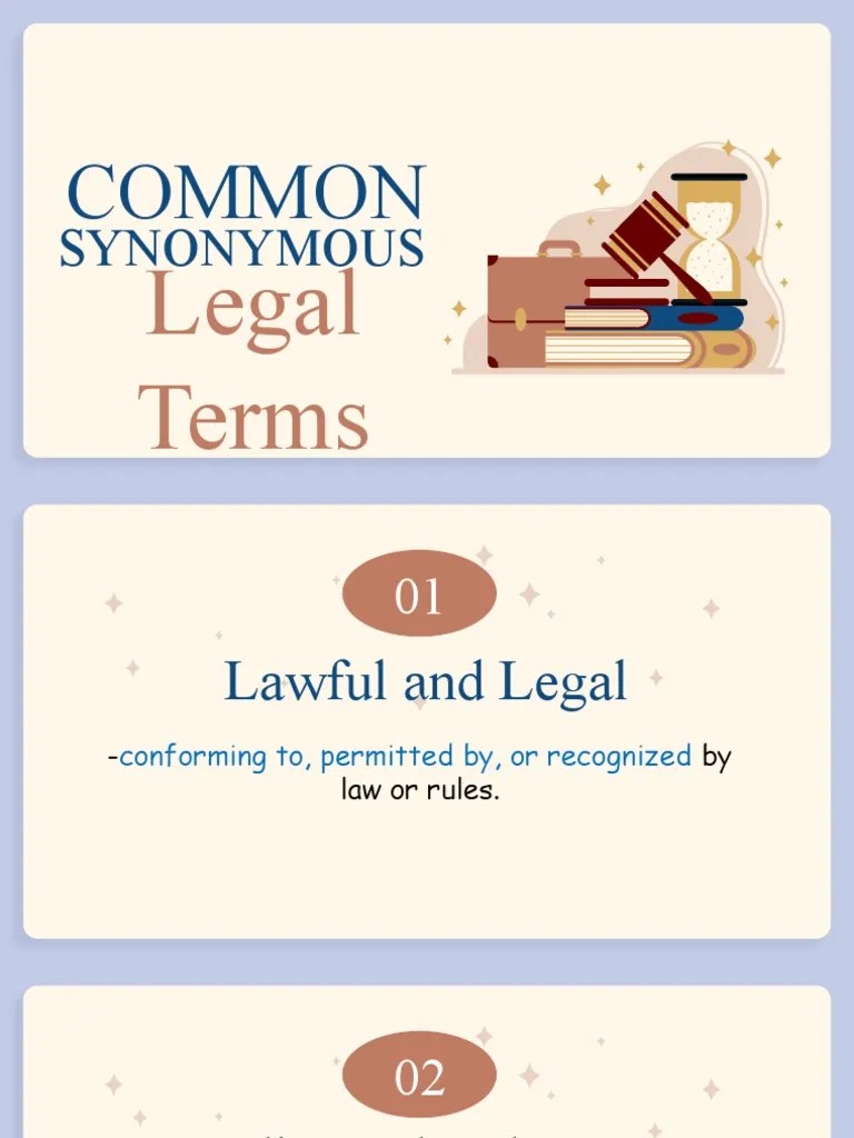 Common Synonymous Legal Terms PDF Trials Lawsuit