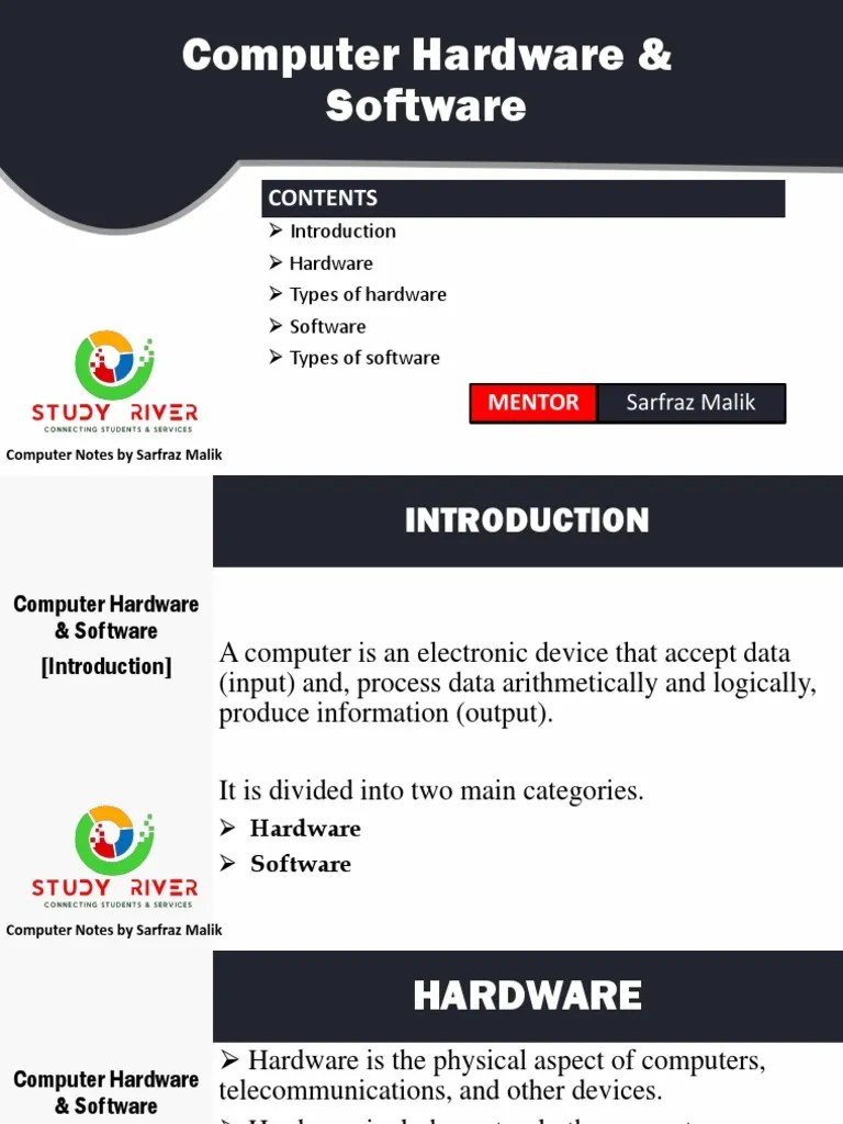Computer Hardware and Software PDF Computer Hardware Software