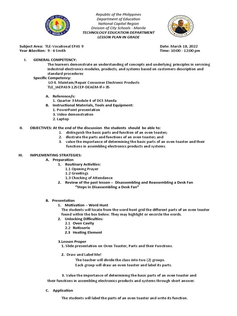 Oven Toaster, Parts and Their Functions. | PDF | Oven | Behavior