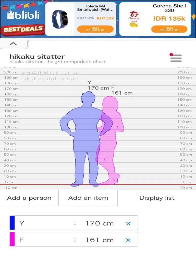 Hikaku Sitatter Height Comparison Chart PDF
