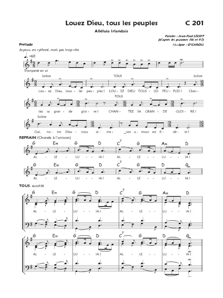 Alléluia Louez Dieu Tous Les Peuples PDF