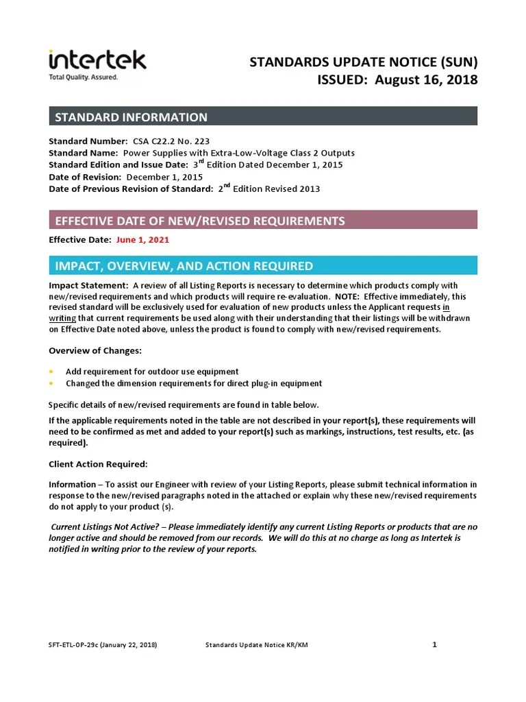 CSA C22 2 No 223 Rev 12 1 2015 ED 6 1 2021 PDF Building Engineering