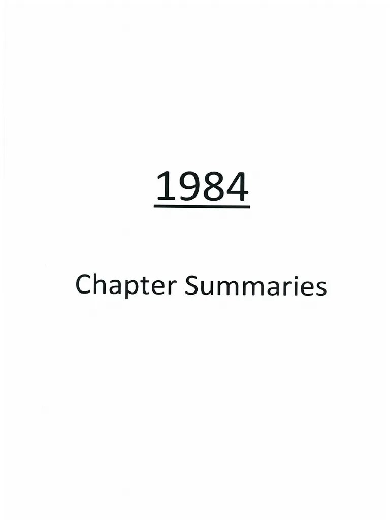 1984 Chapters Summaries and Analysis PDF