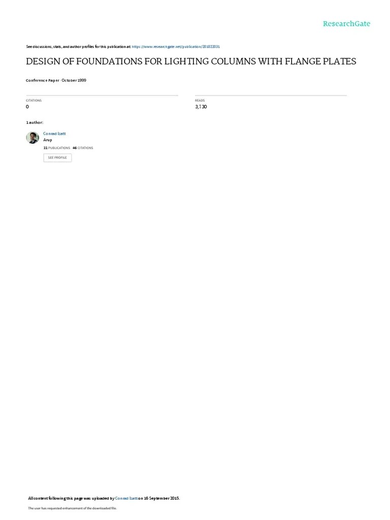 Lighting Column Foundations ILE Conf Sept1999 PDF