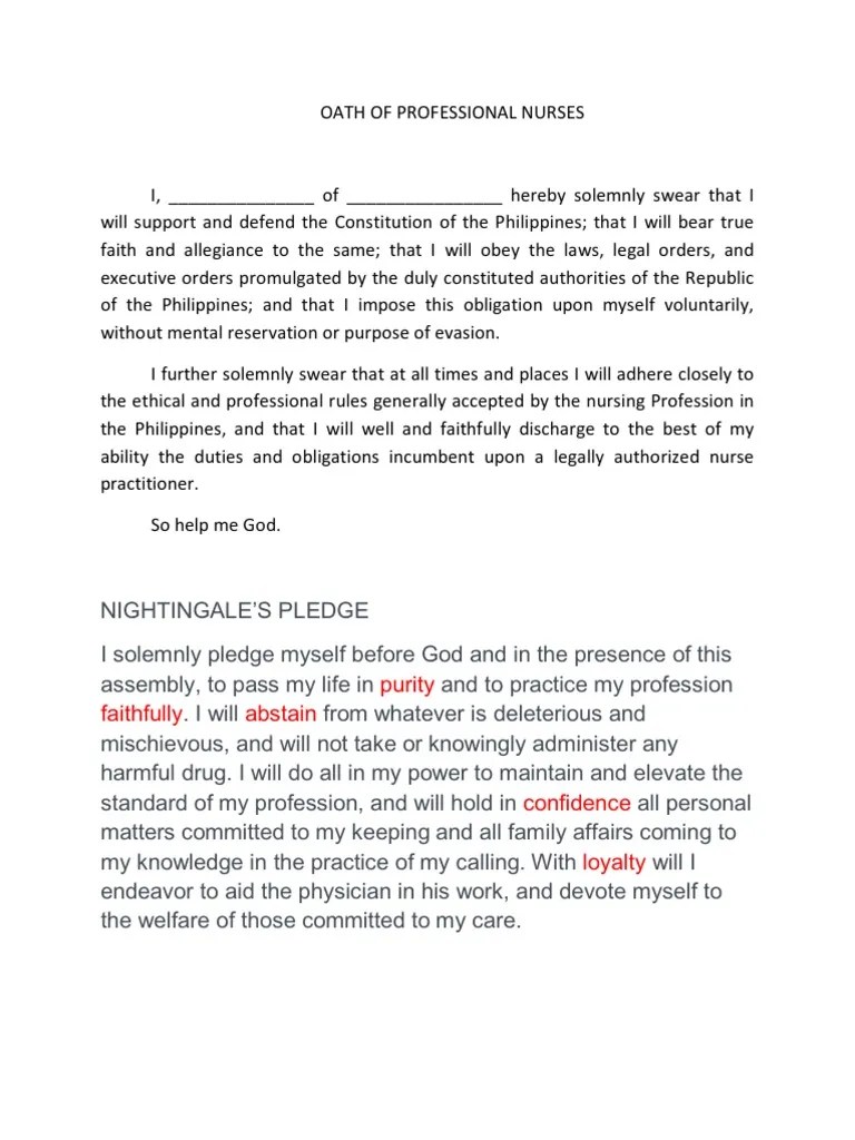 46593935 Oath of Professional Nurses