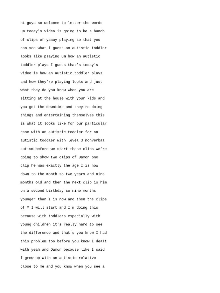 (English (AutoGenerated) ) How Does Our Autistic 2 Year Old Play