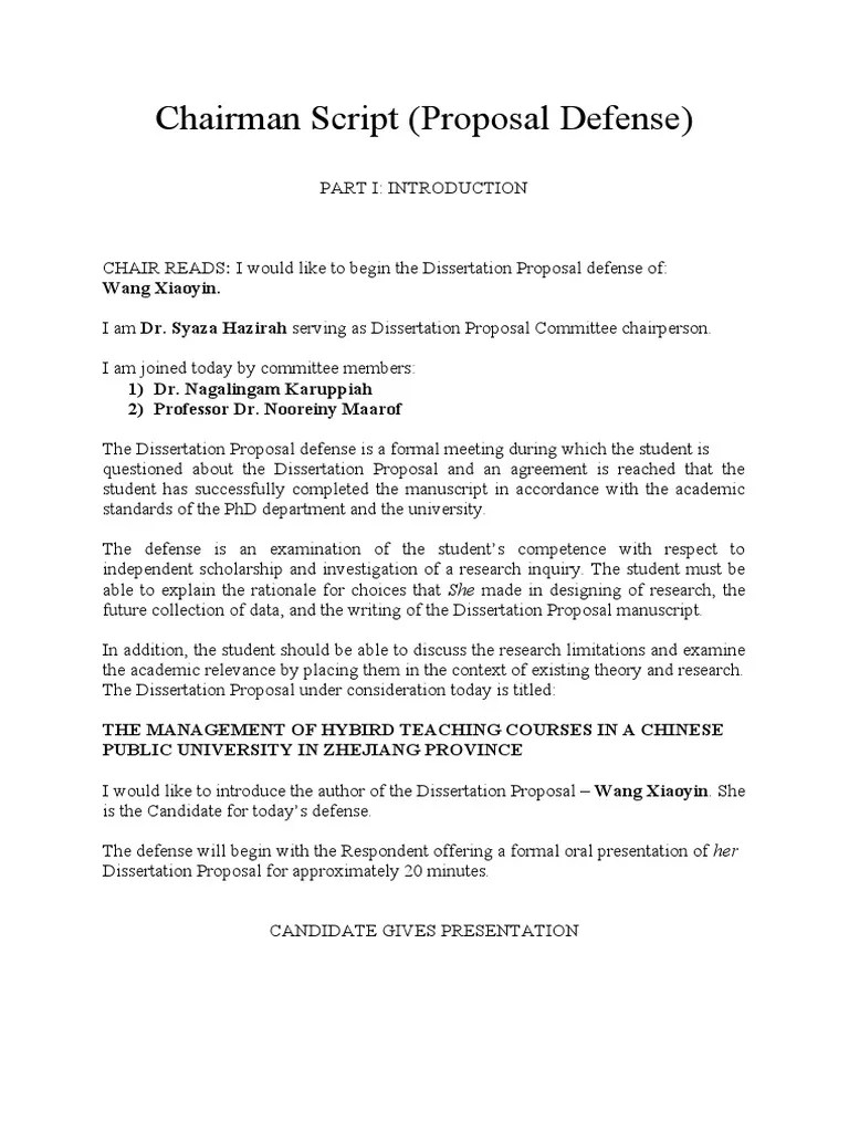 Chairman Script (Proposal Defense) PDF