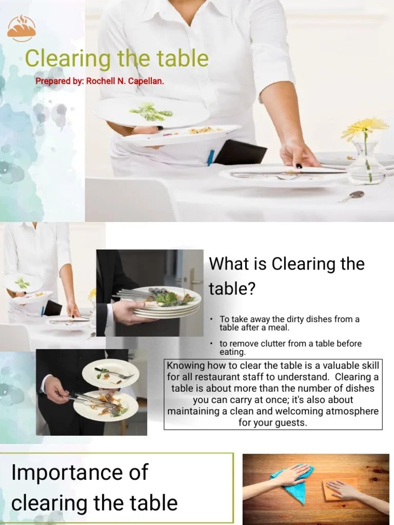 How to Clear a Table PDF Waiting Staff Cooking