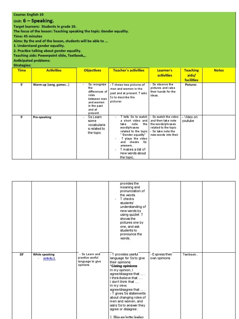 Lesson Plan Template PDF Lesson Plan Teaching