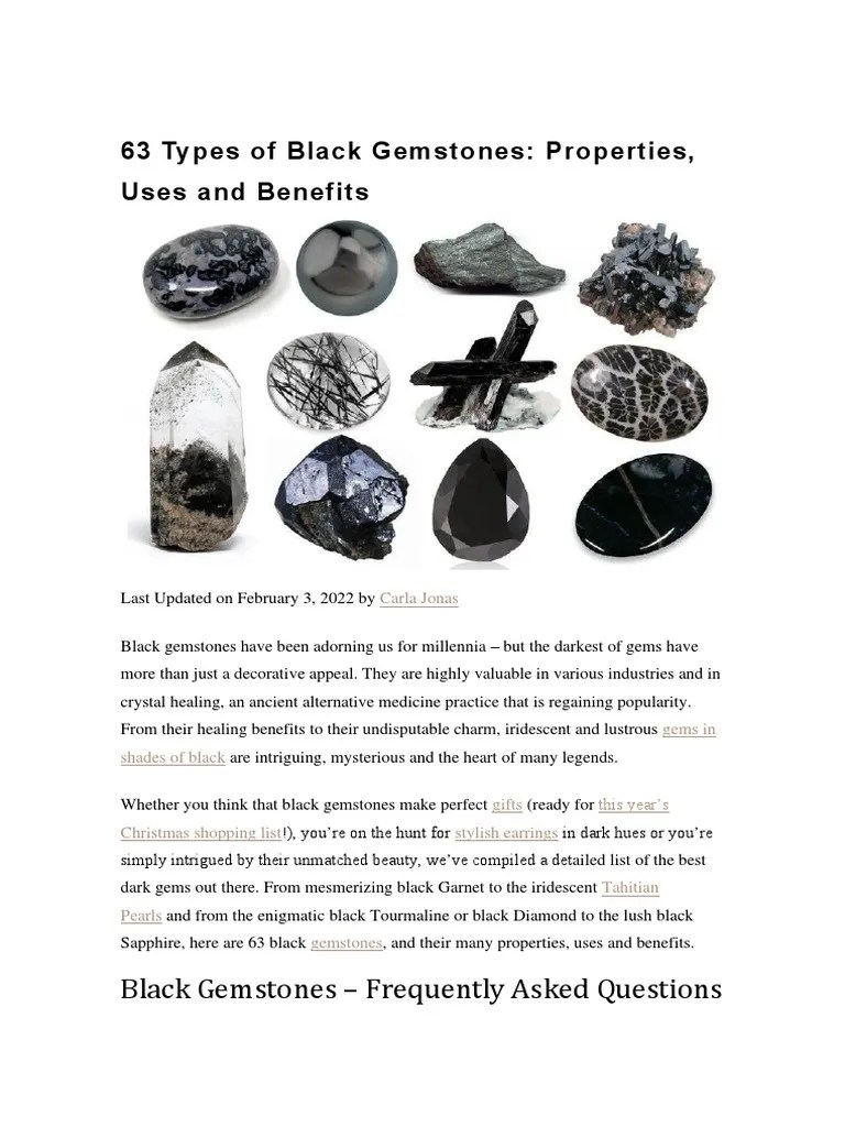 63 Types of Black Gemstones PDF Gemstone Pearl