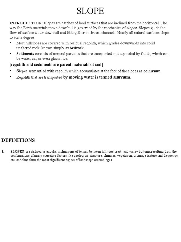 Slope PDF Earth Sciences Geology