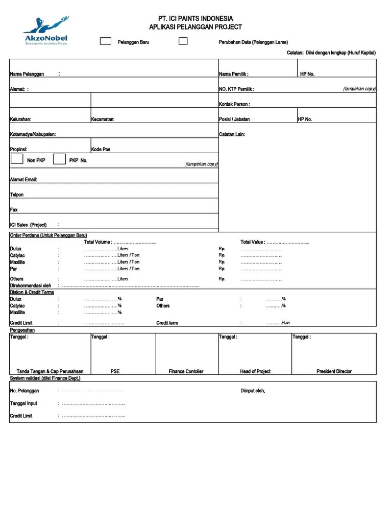 DULUX Application Form PDF