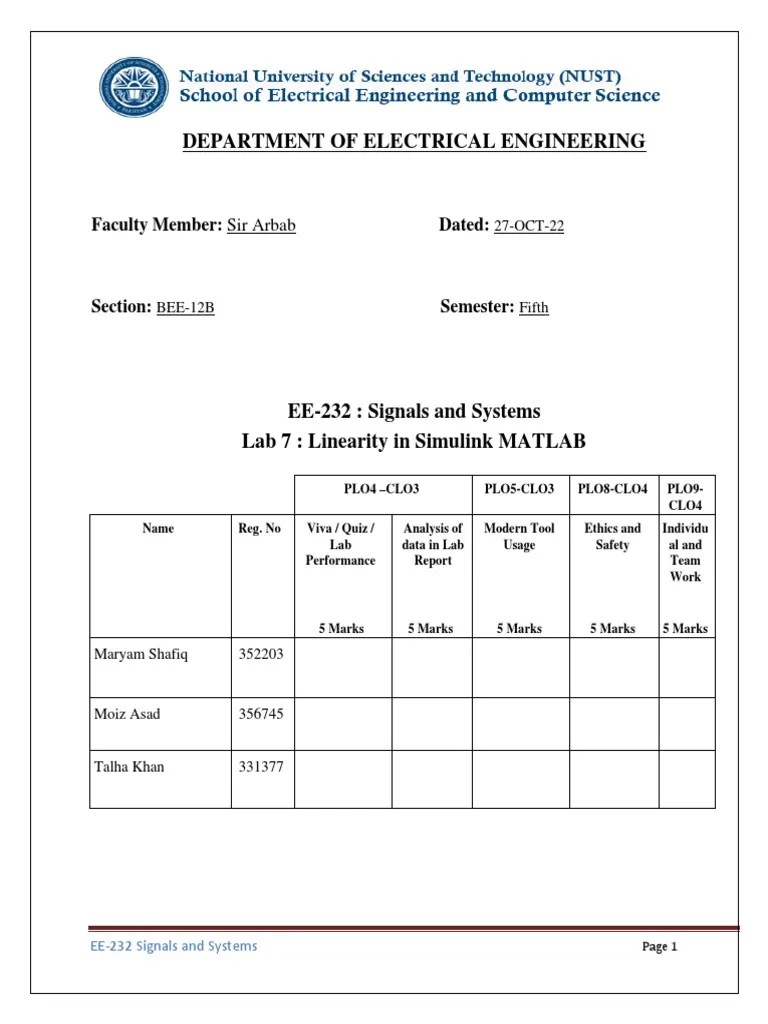 Lab 7 MS PDF System Linearity