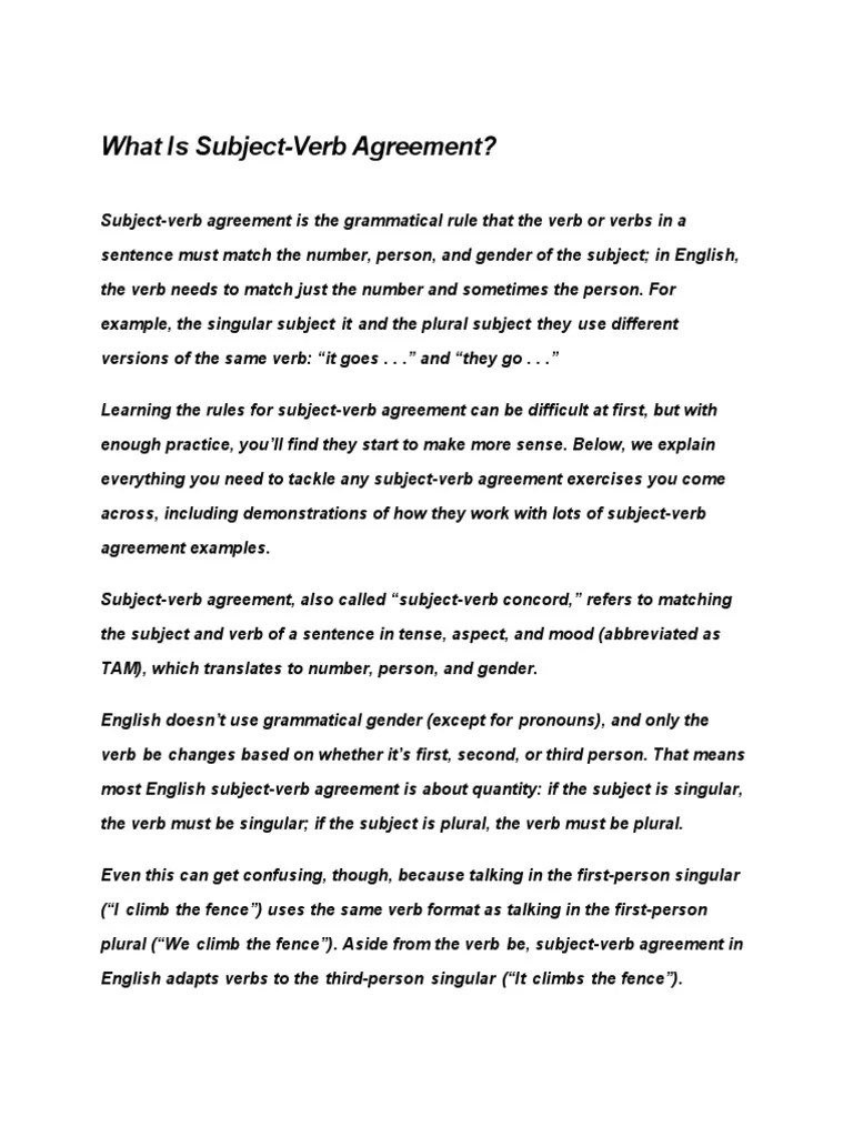 What Is Subject PDF Self Esteem Verb