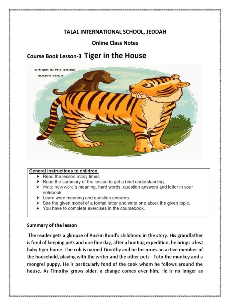 CB Lesson 3 Tiger in The House PDF