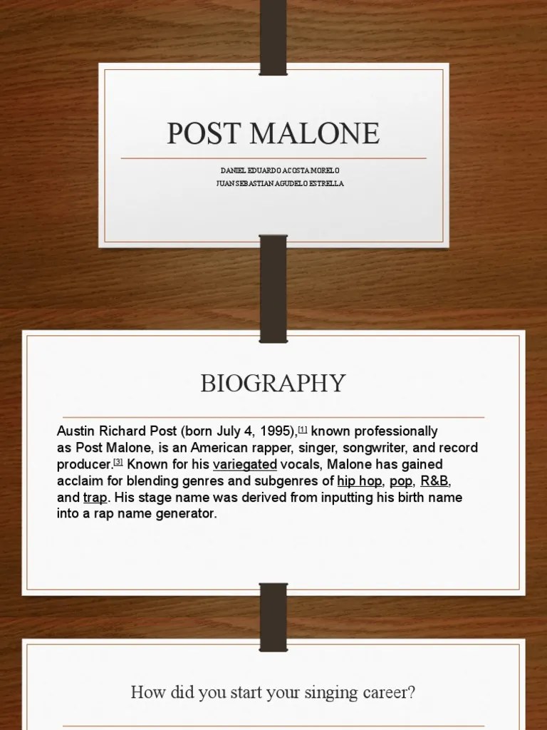 Post Malone Biography And Career Overview Pdf