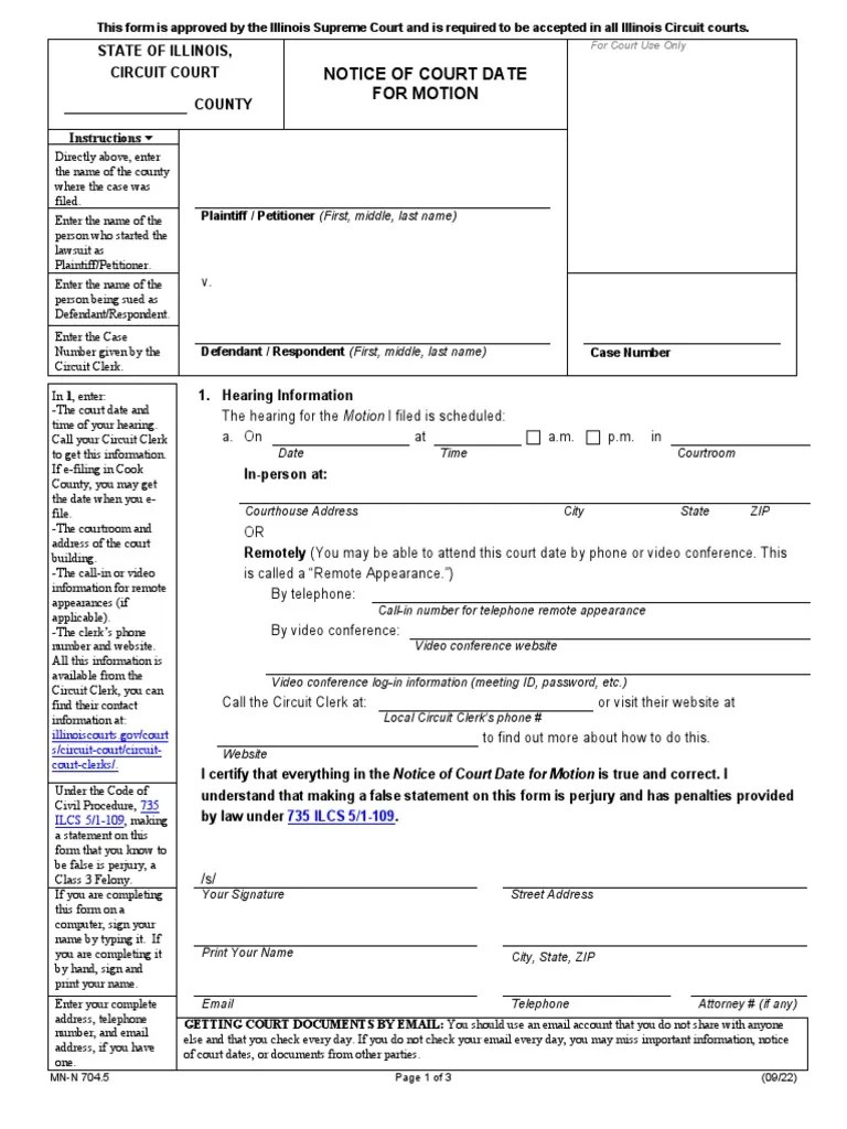 MOT Notice of Court Date For Motion PDF Perjury Mail