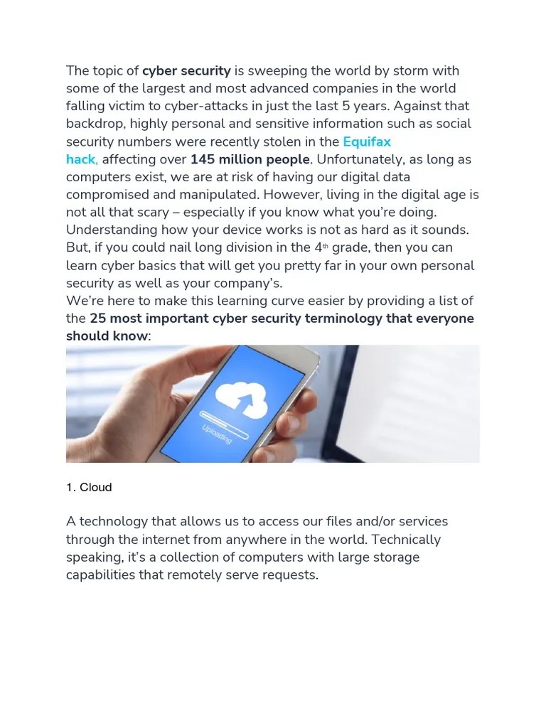 Network Security Terms PDF Malware Ransomware