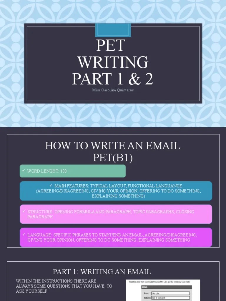 PET Writing PDF Linguistic Morphology Language Mechanics