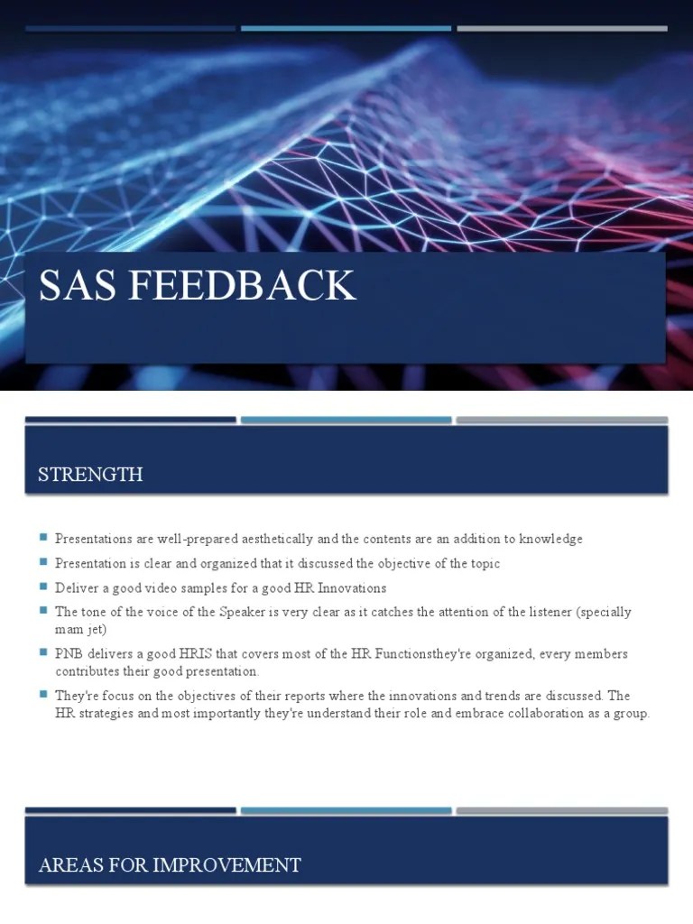 SAS Feedback | PDF