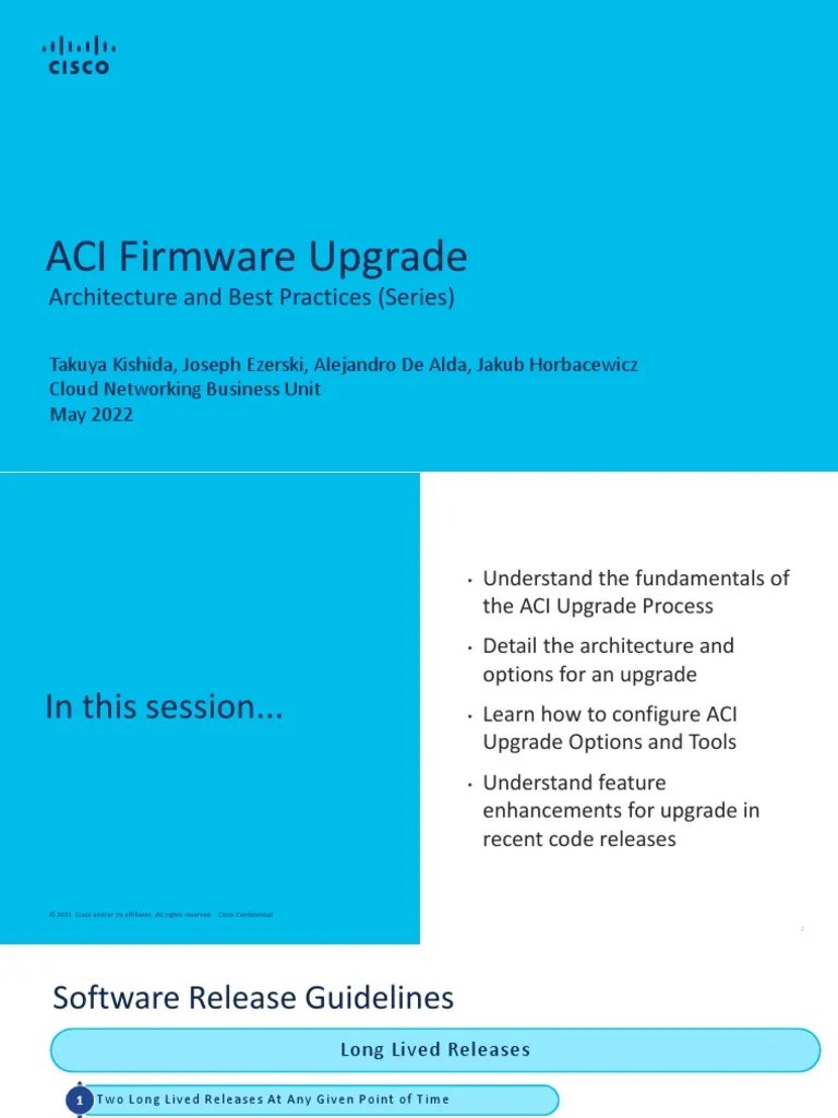 PIW Cisco ACI Upgrade Best Practices PDF Network Architecture