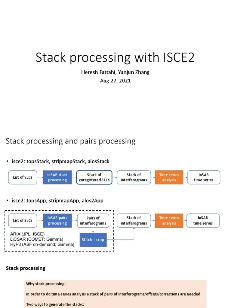 Lecture Stack Processing With ISCE2 PDF Central Processing Unit