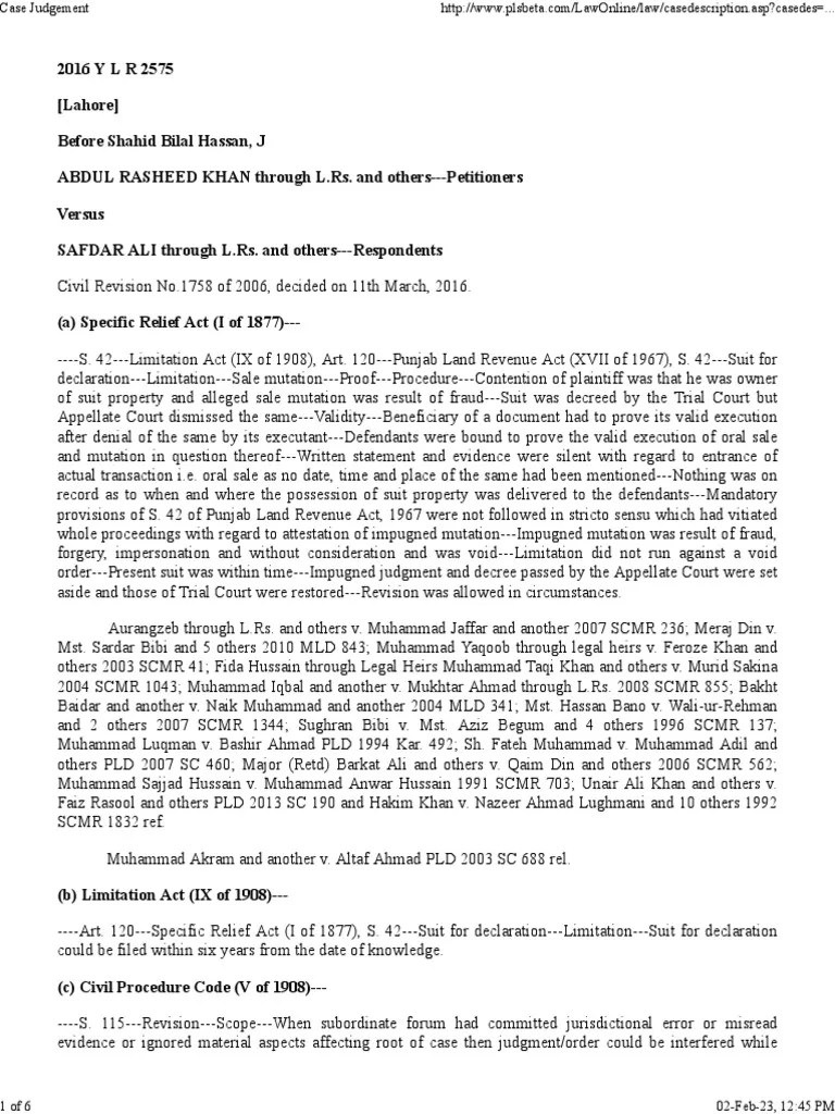 Complete Case Judgment PDF Judgment (Law) Lawsuit