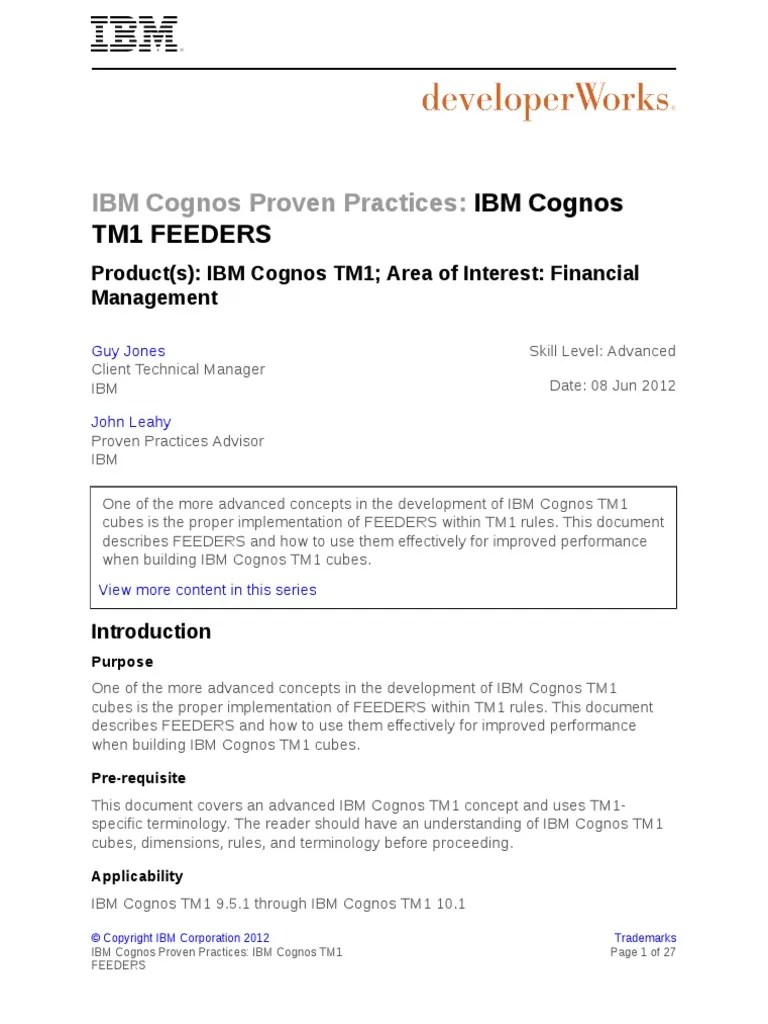 IBM Cognos TM1 Feeders Best Practices PDF Computer File Computing