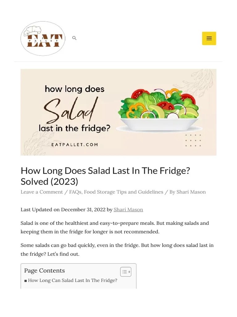 How Long Does Salad Last in The Fridge? Solved (2023) Download Free