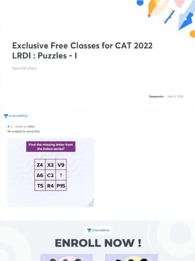 Exclusive Free Classes For CAT 2022 LRDI Puzzles I No Anno PDF