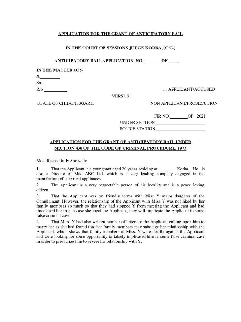 Anticipatory Bail PDF Bail Legal Procedure