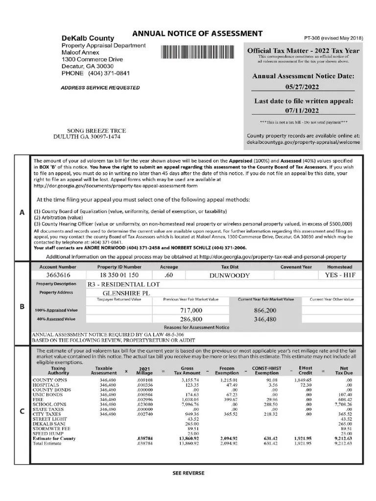 Residential Property Tax Example PDF